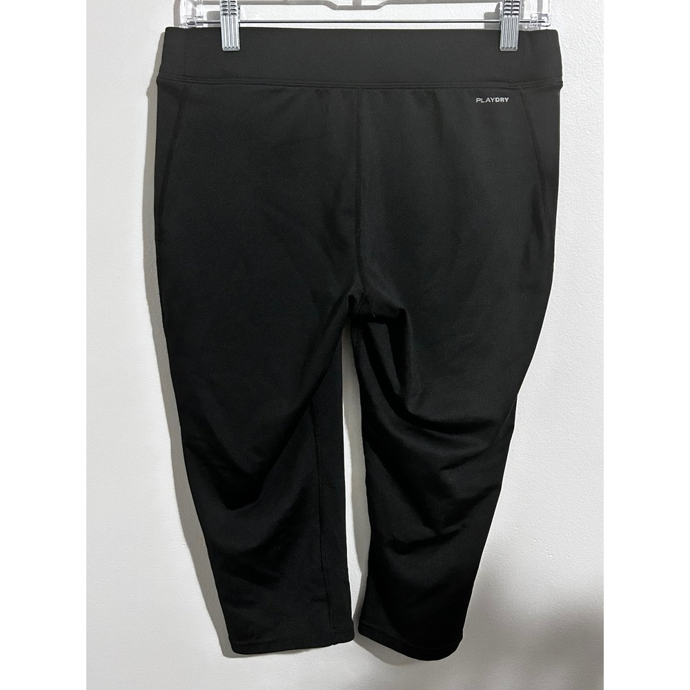 Reebok Women's Basic Play Dry Capri Leggings Solid‎ Black Size Large - Picture 3 of 8